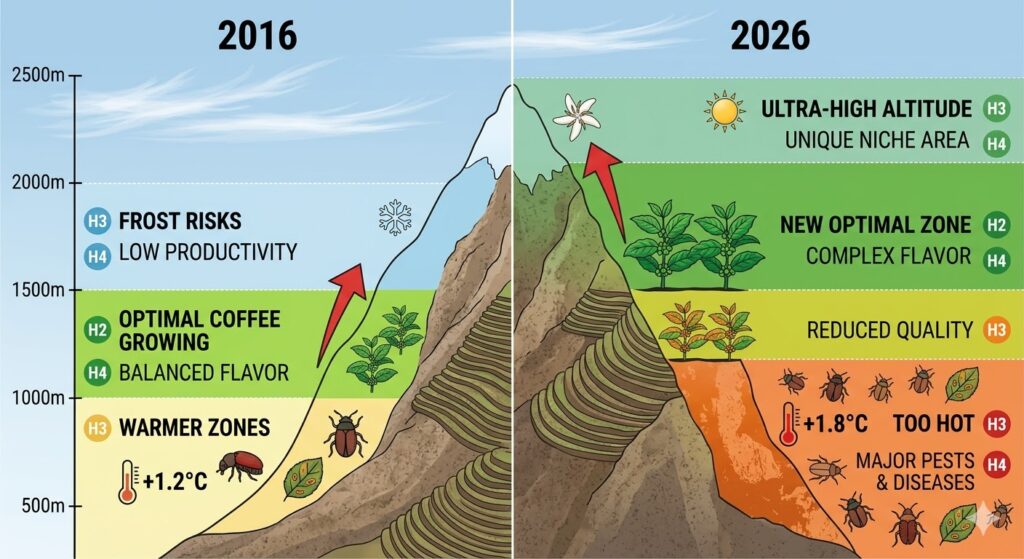 【2026年最新】南米コーヒー産地が「より高く」へ移動中。気候変動がもたらす味の変化と産地のリアル